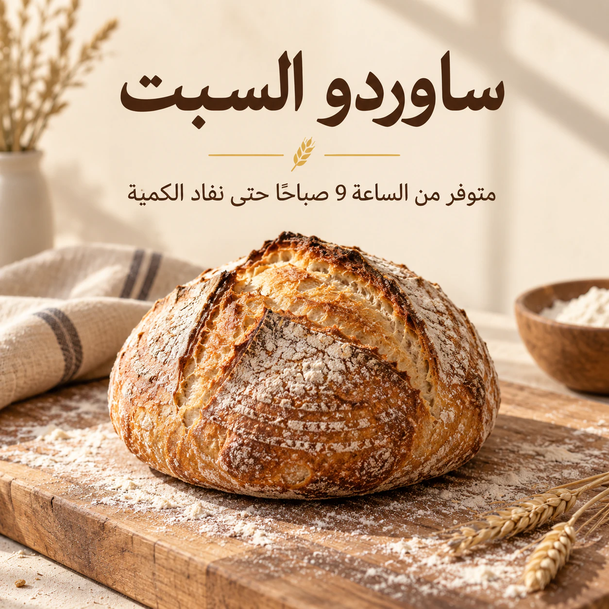 منشور مربع لمخبز بعنوان قصير