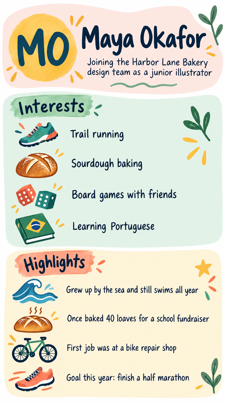 All about me one-pager infographic example