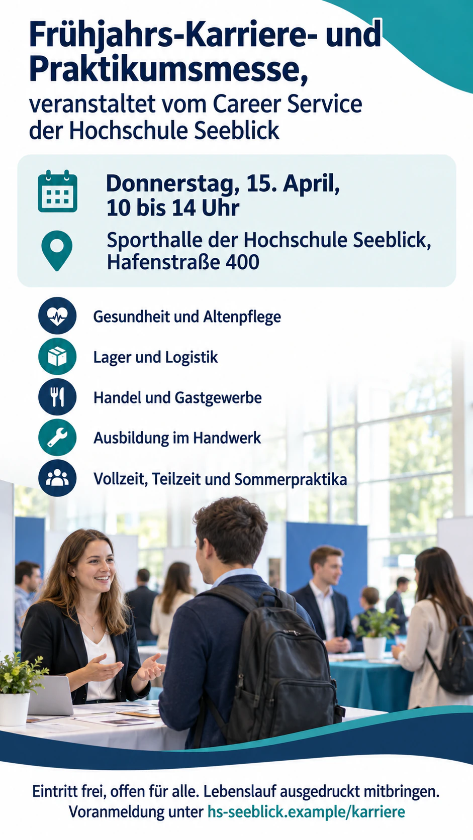Beispiel: Flyer für eine Jobmesse mit mehreren Arbeitgebern