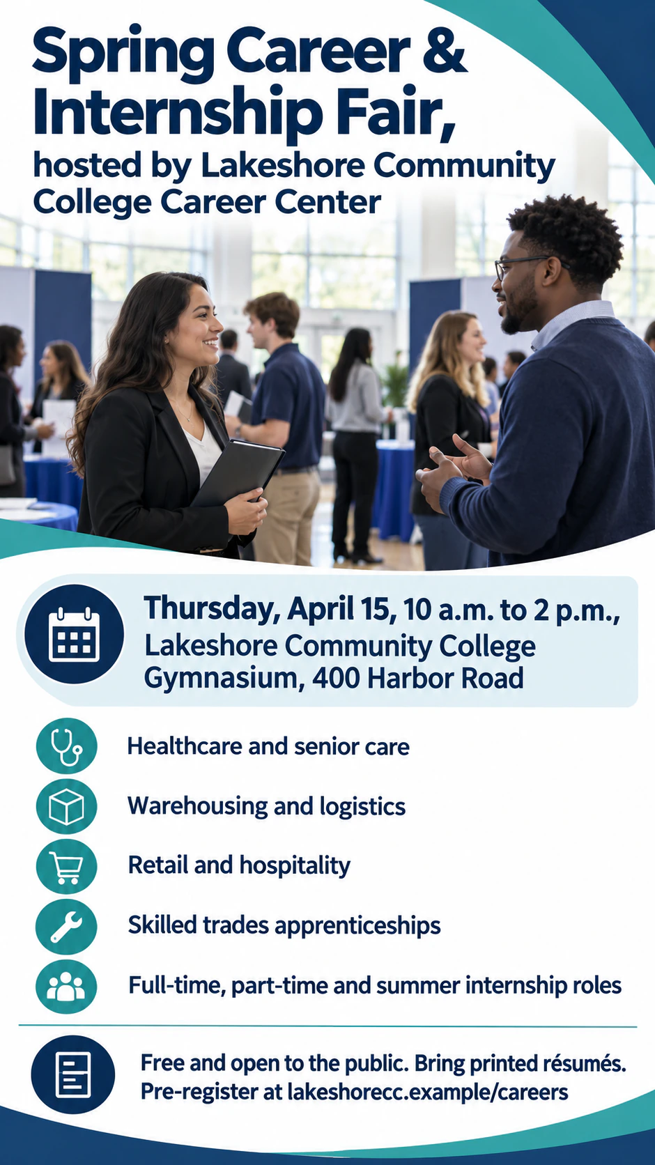 Career fair flyer for a multi-employer hiring event example