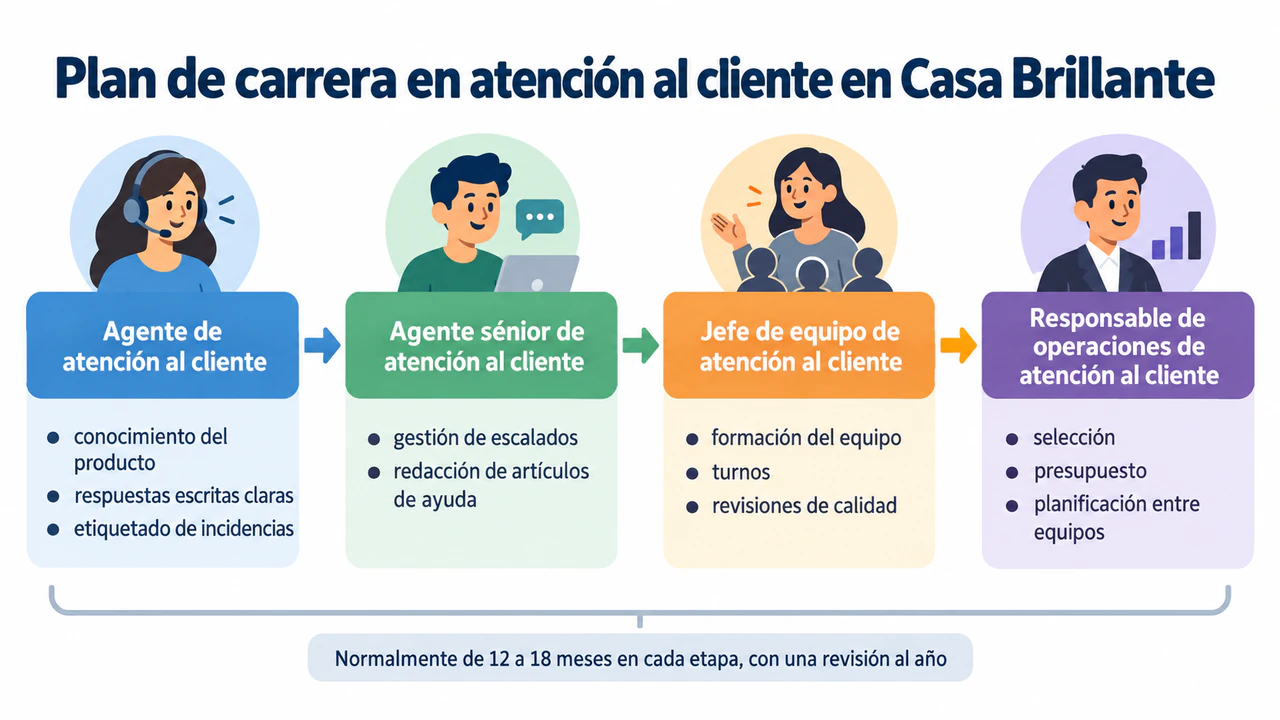 Ejemplo de Infografía de plan de carrera con etapas y competencias