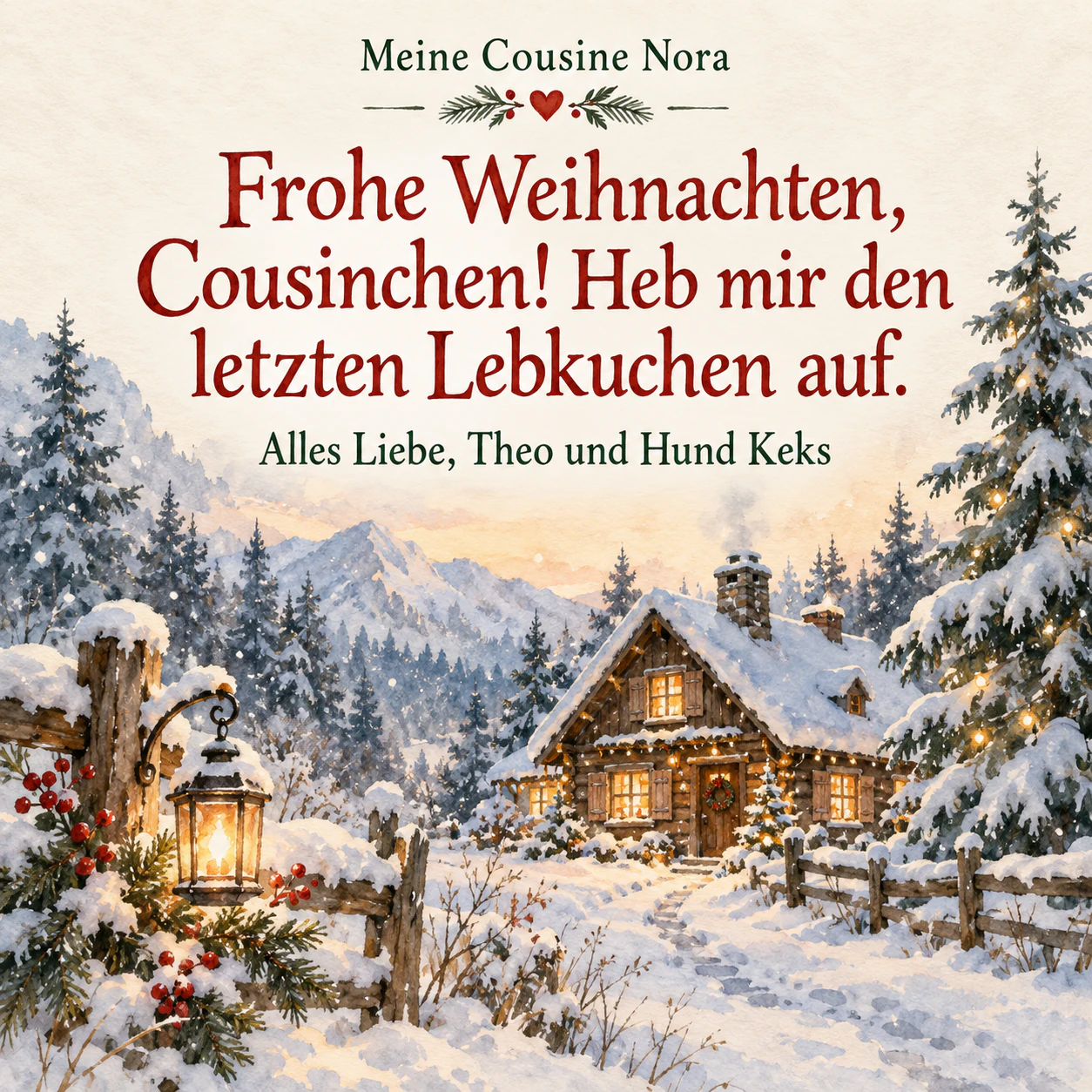Beispiel: Weihnachtskarte für Familie und Freunde