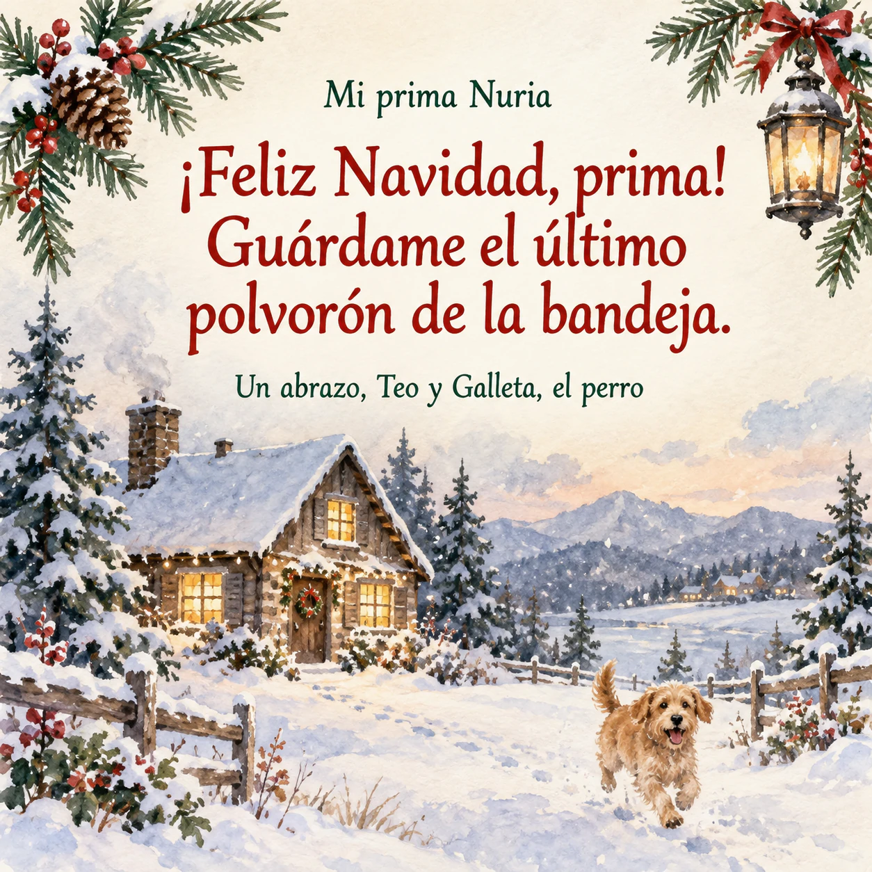 Ejemplo de Tarjeta de Navidad para familia y amigos