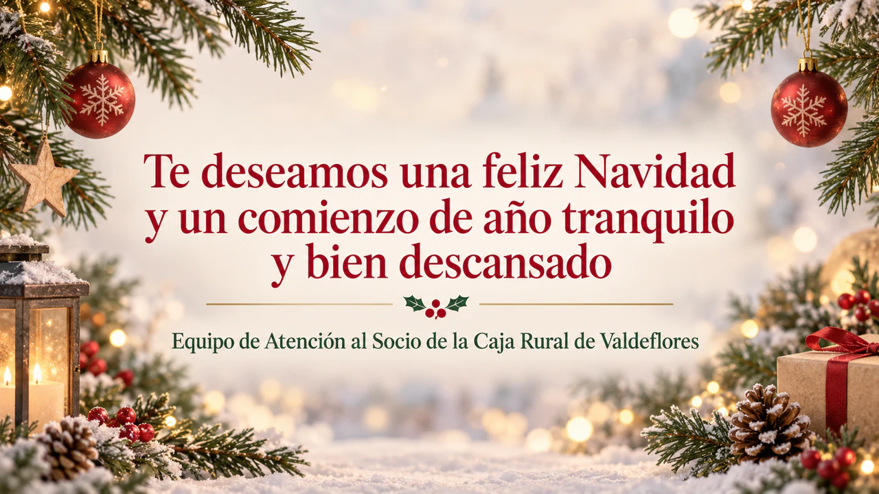 Banner navideño de email para tu marca: Felicitación larga y remitente largo, sin segunda línea ni colores