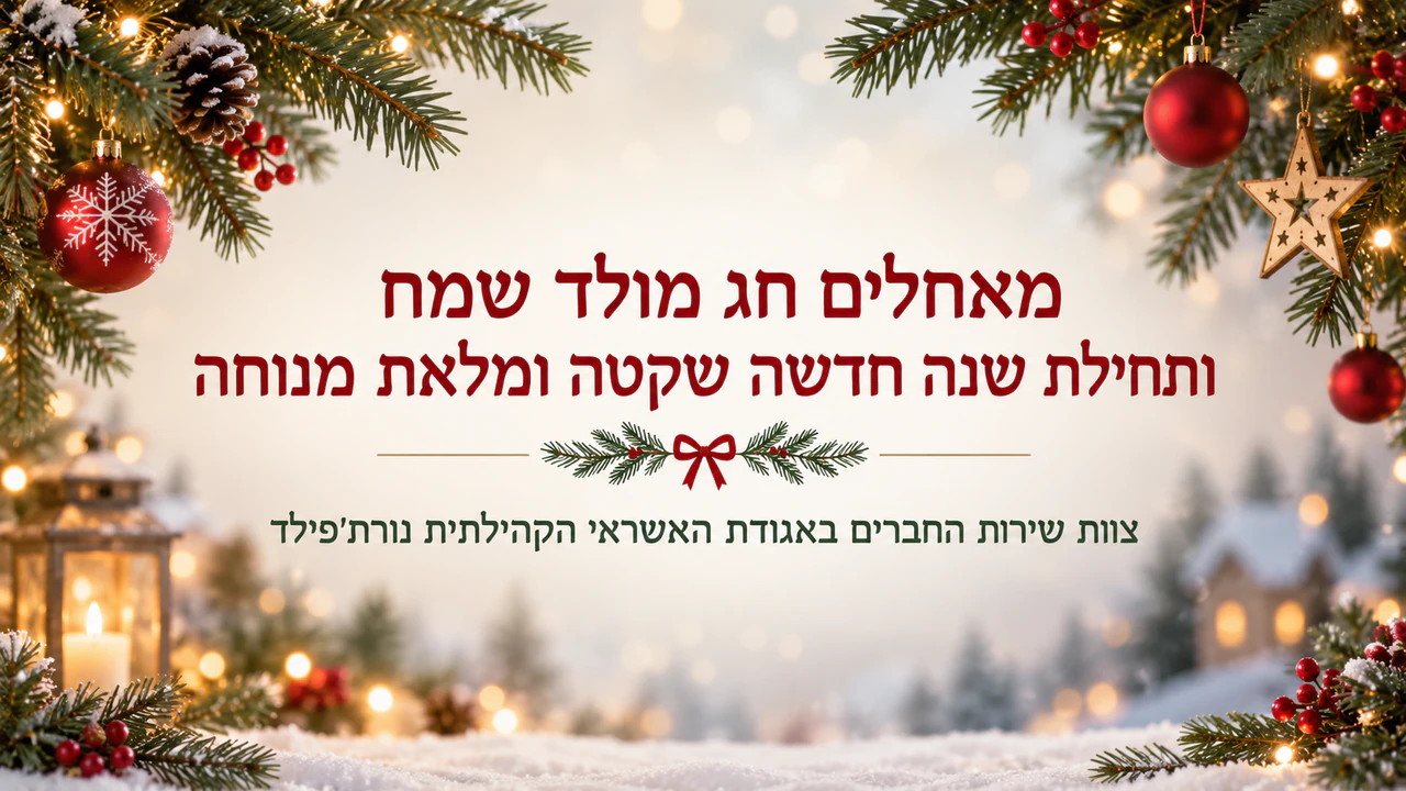באנר חג מולד לדוא״ל של המותג: ברכה ושם שולח ארוכים בלי שדות רשות