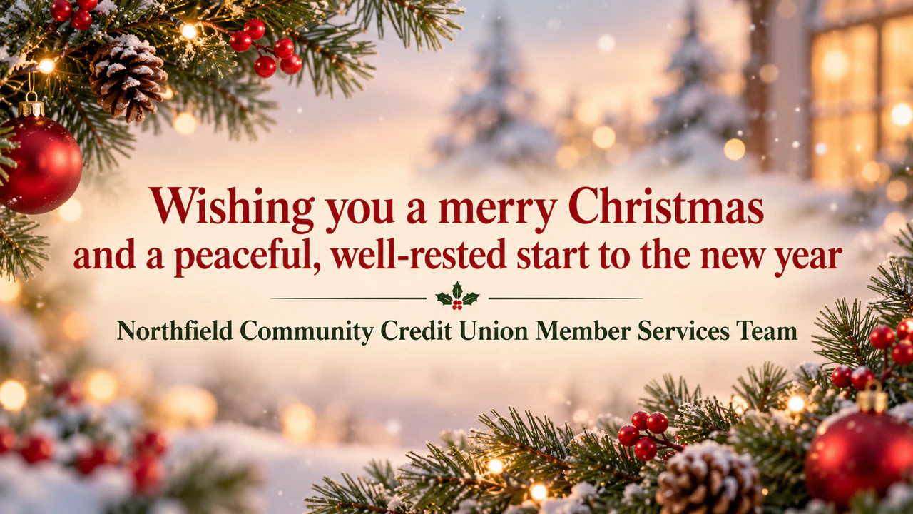 Christmas email banner for your brand: Long greeting and long sender name, no second line or colors