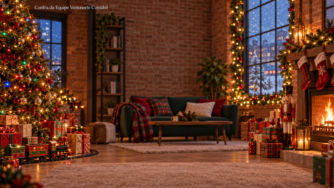 Fundo de Natal para videochamada: Muitos enfeites pedidos, linha de marca mais longa e sem paleta
