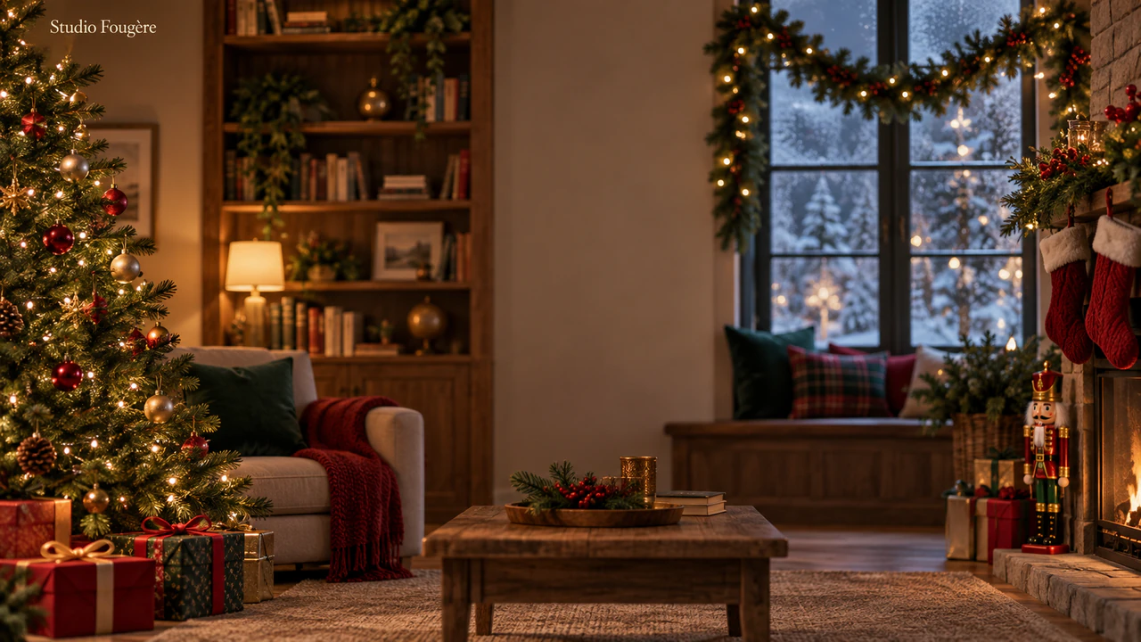 Exemple : Arrière-plan de Noël pour vos visios