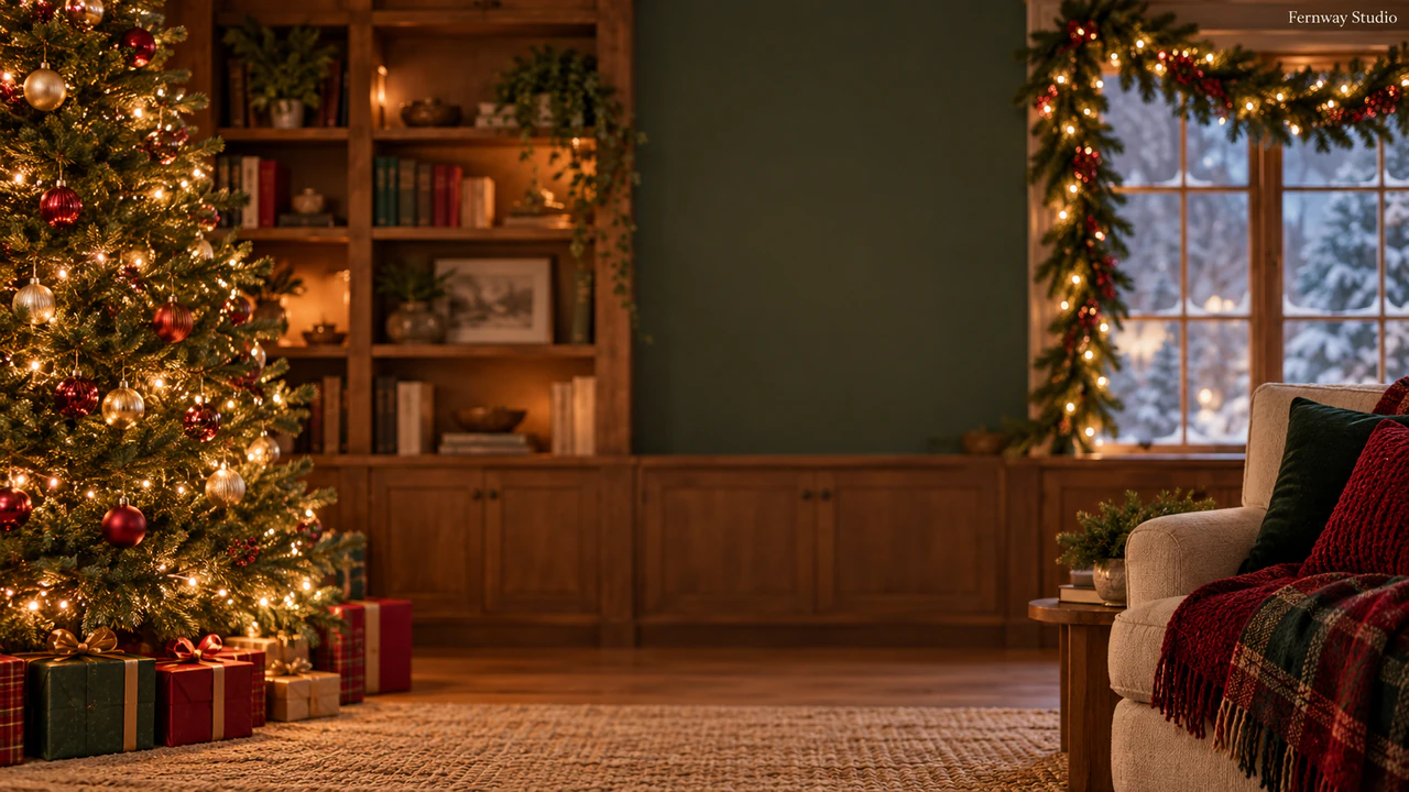 Christmas video call background example