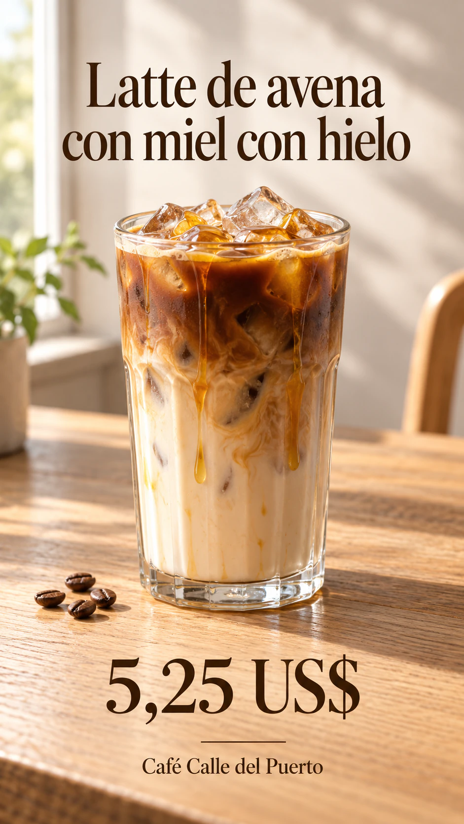 Ejemplo de Cartel de bebida de cafetería con tu precio exacto