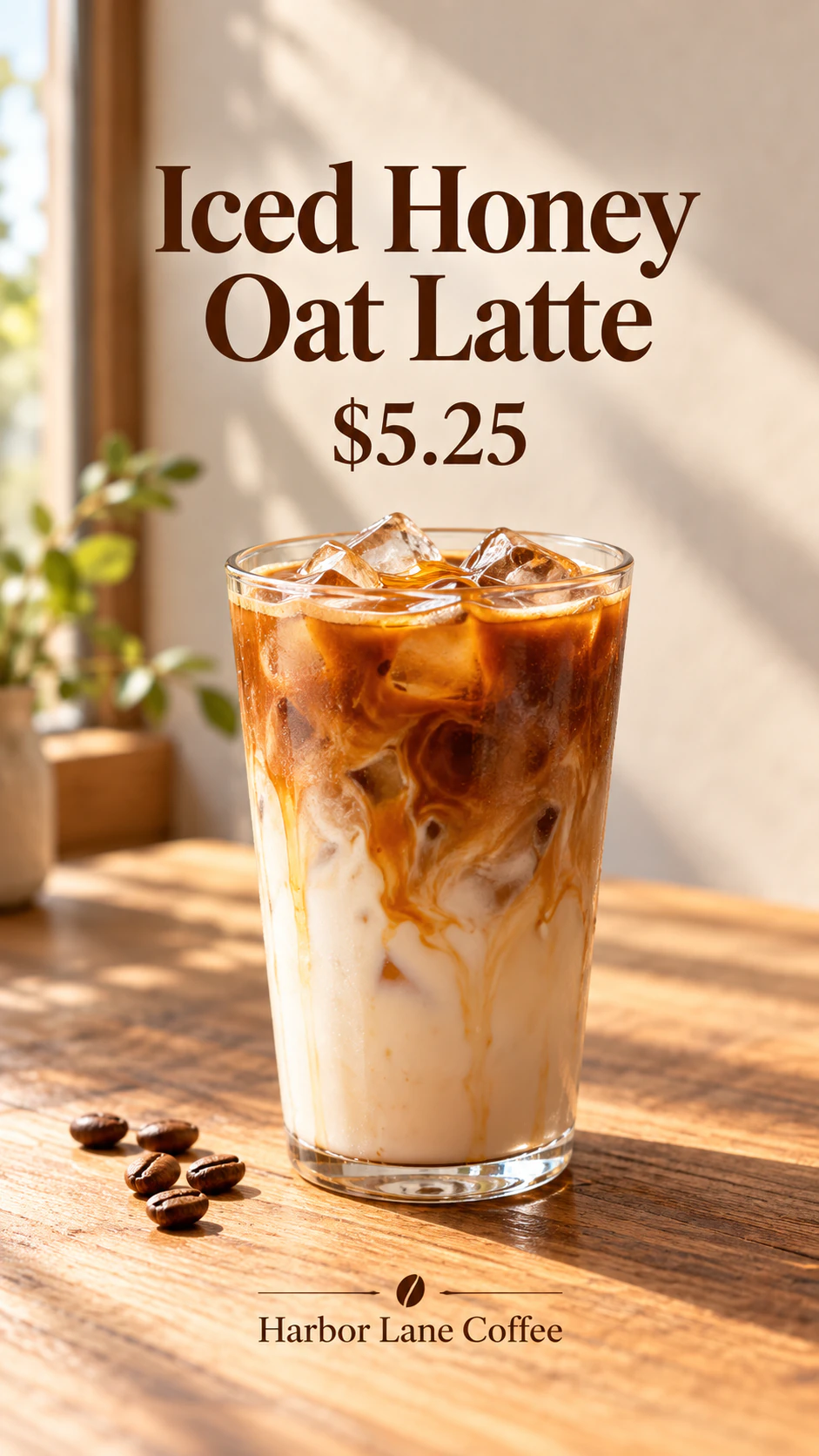 Café drink poster with your exact price example