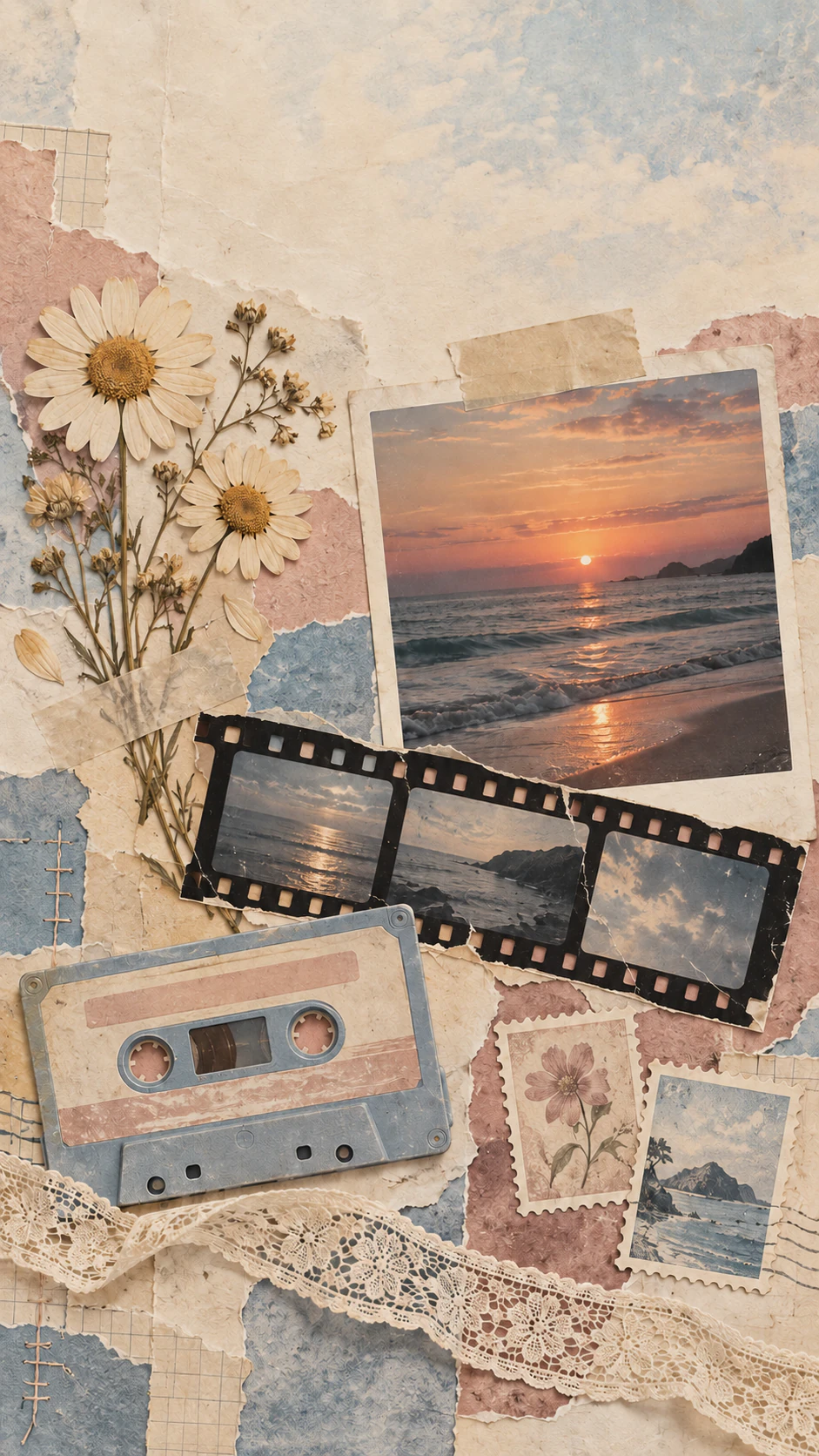 Aesthetic collage wallpaper from your list of motifs example
