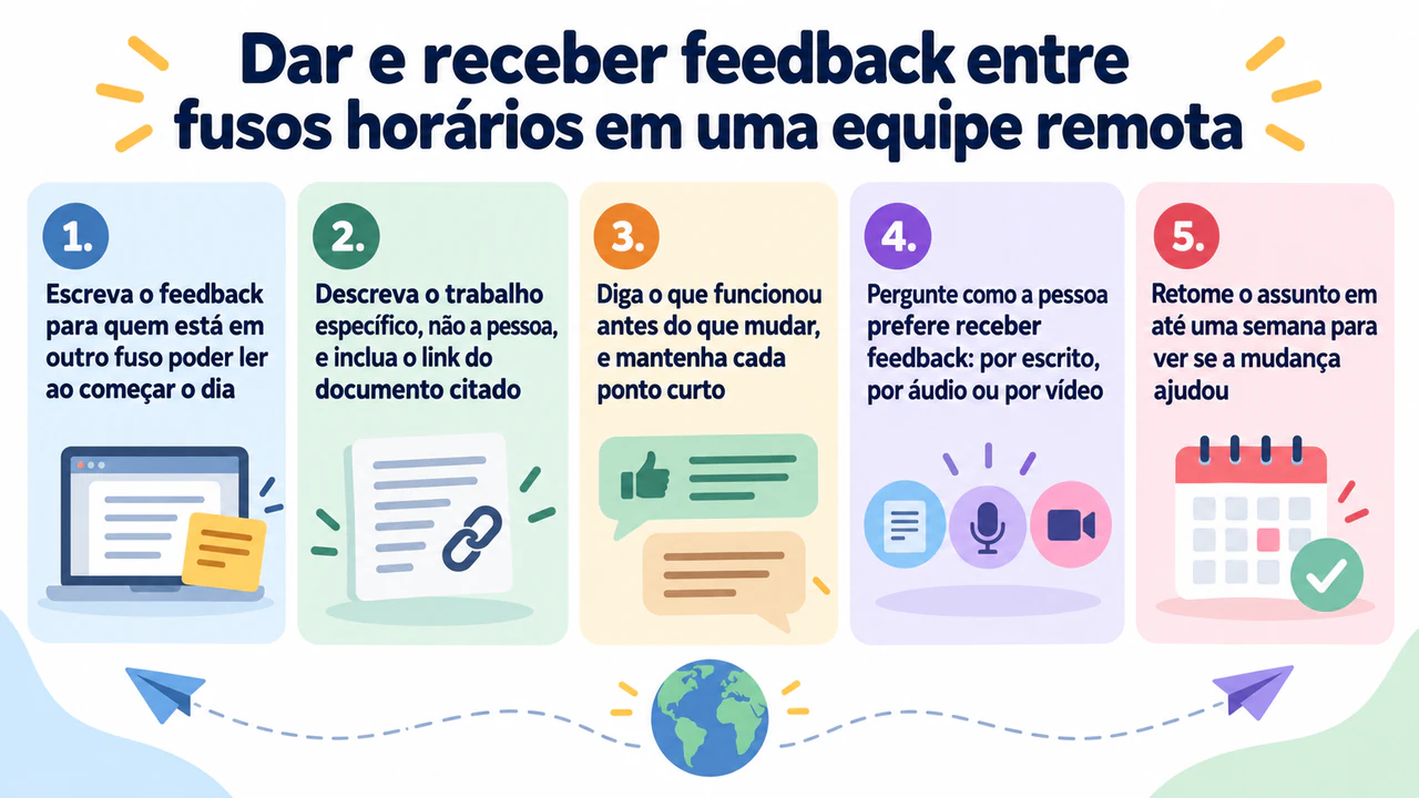 Infográfico de dicas de comunicação ou de escuta ativa: Cinco dicas longas de feedback sem situação e sem frases