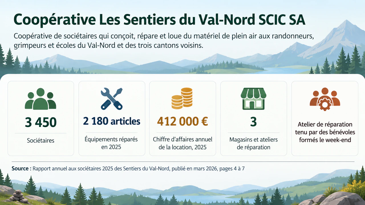 Fiche d’information entreprise en infographie : Raison sociale longue, unités variées et un fait sans chiffre