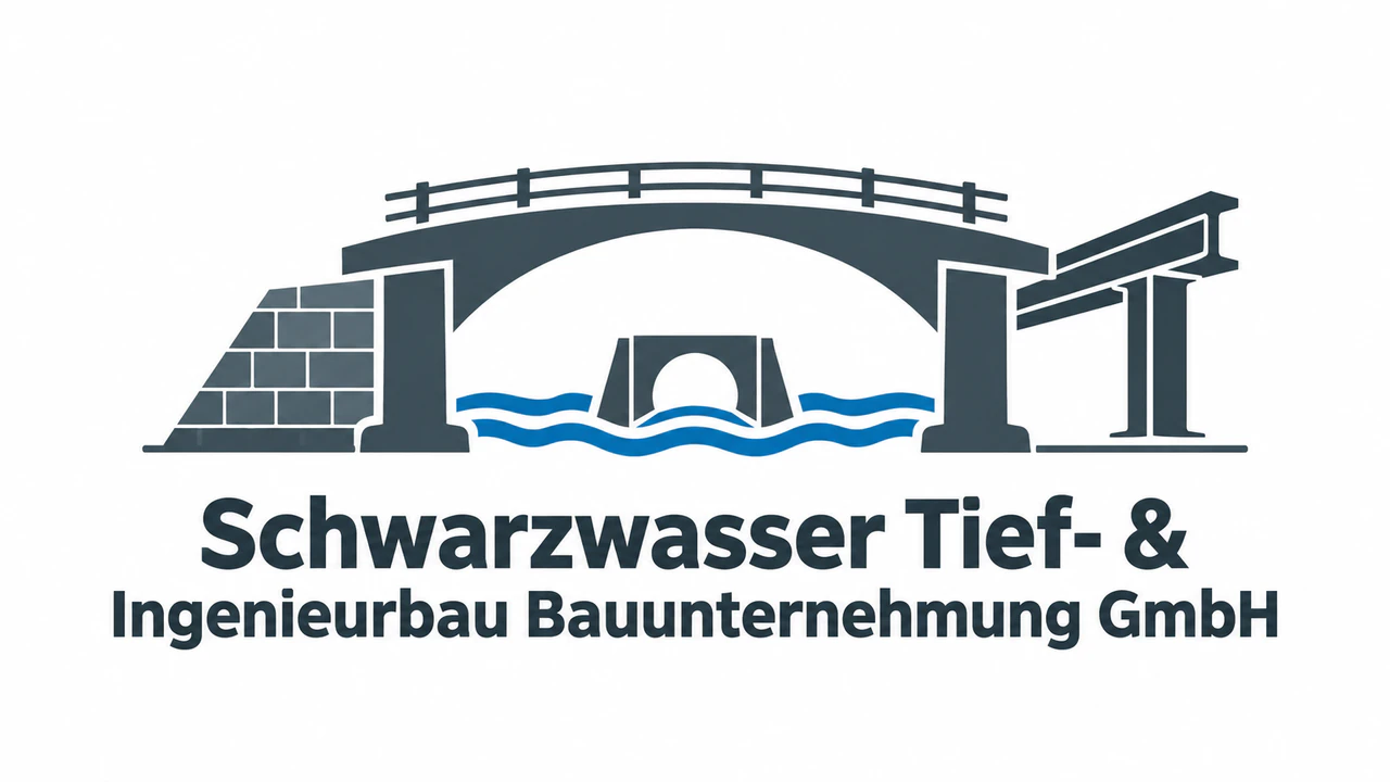Logo-Entwurf für ein Bauunternehmen: Langer Name eines Tiefbauunternehmens mit Et-Zeichen, ohne Symbol oder Farben, im Querformat