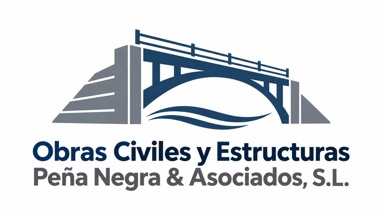 Concepto de logotipo para empresa de construcción: Nombre largo de contratista de obra civil con un &, sin símbolo ni colores, en panorámico
