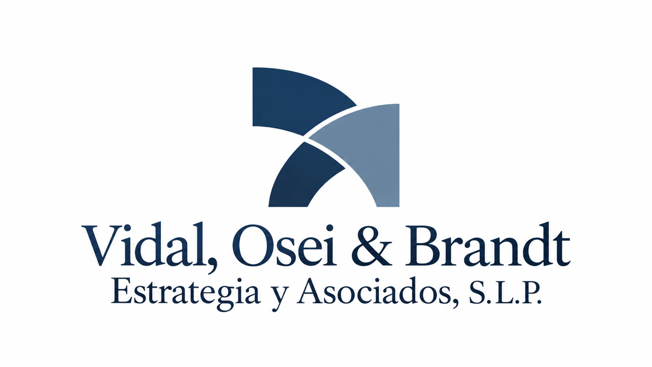 Concepto de logotipo para una consultora: Nombre de sociedad con comas y un &, con estilo, colores y monograma vacíos
