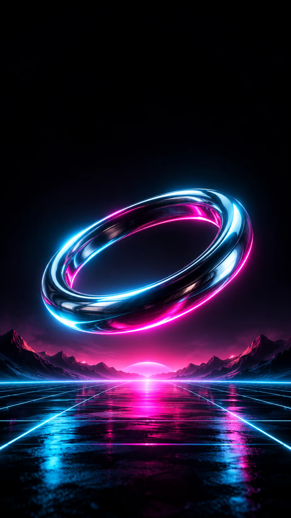 Neon phone wallpaper with deep shadows example
