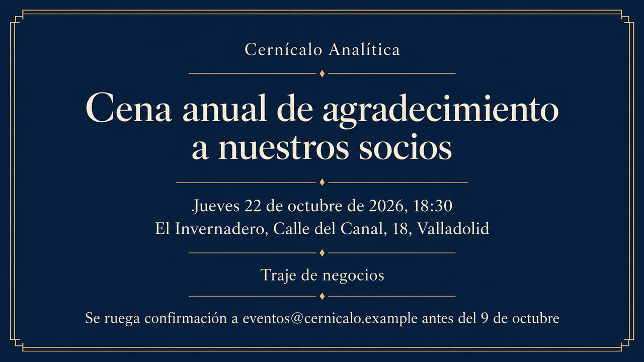 Ejemplo de Invitación a evento o cena de empresa