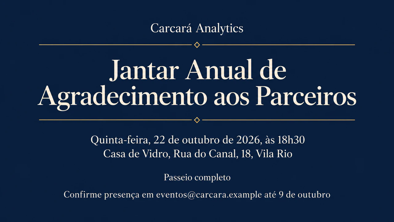 Exemplo de Convite para evento corporativo ou jantar