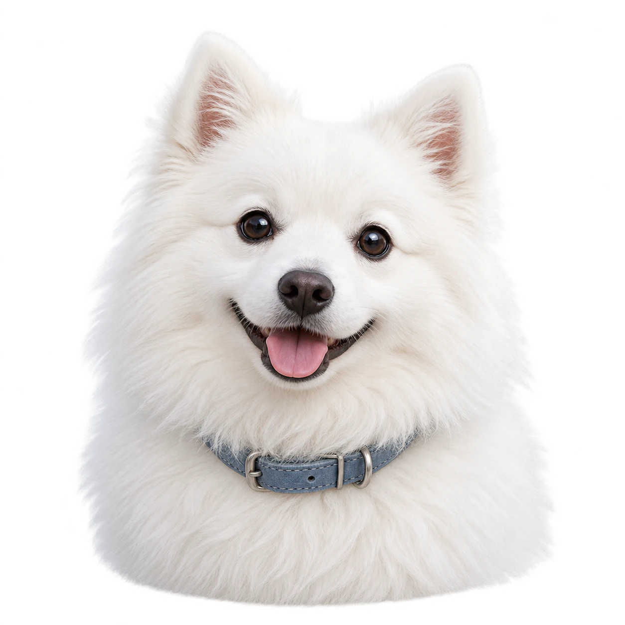 A soft, cute dog avatar: A fluffy white spitz
