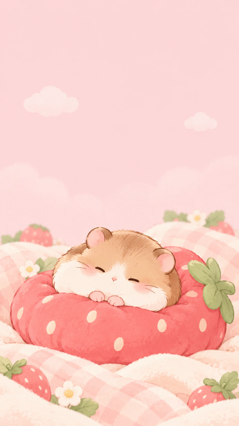 Cute phone lock screen with room for the clock example