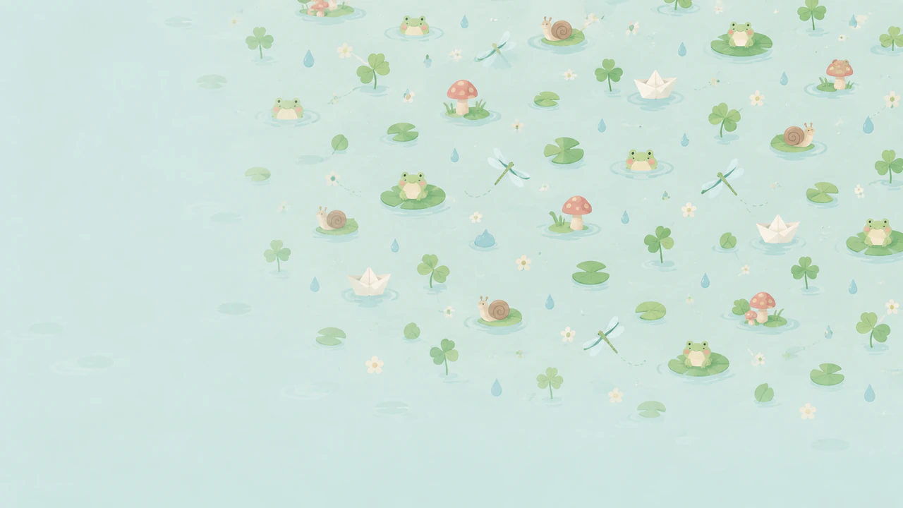 Cute illustrated wallpaper for a phone or laptop: Eight motifs as a repeating pattern for a laptop, no colors