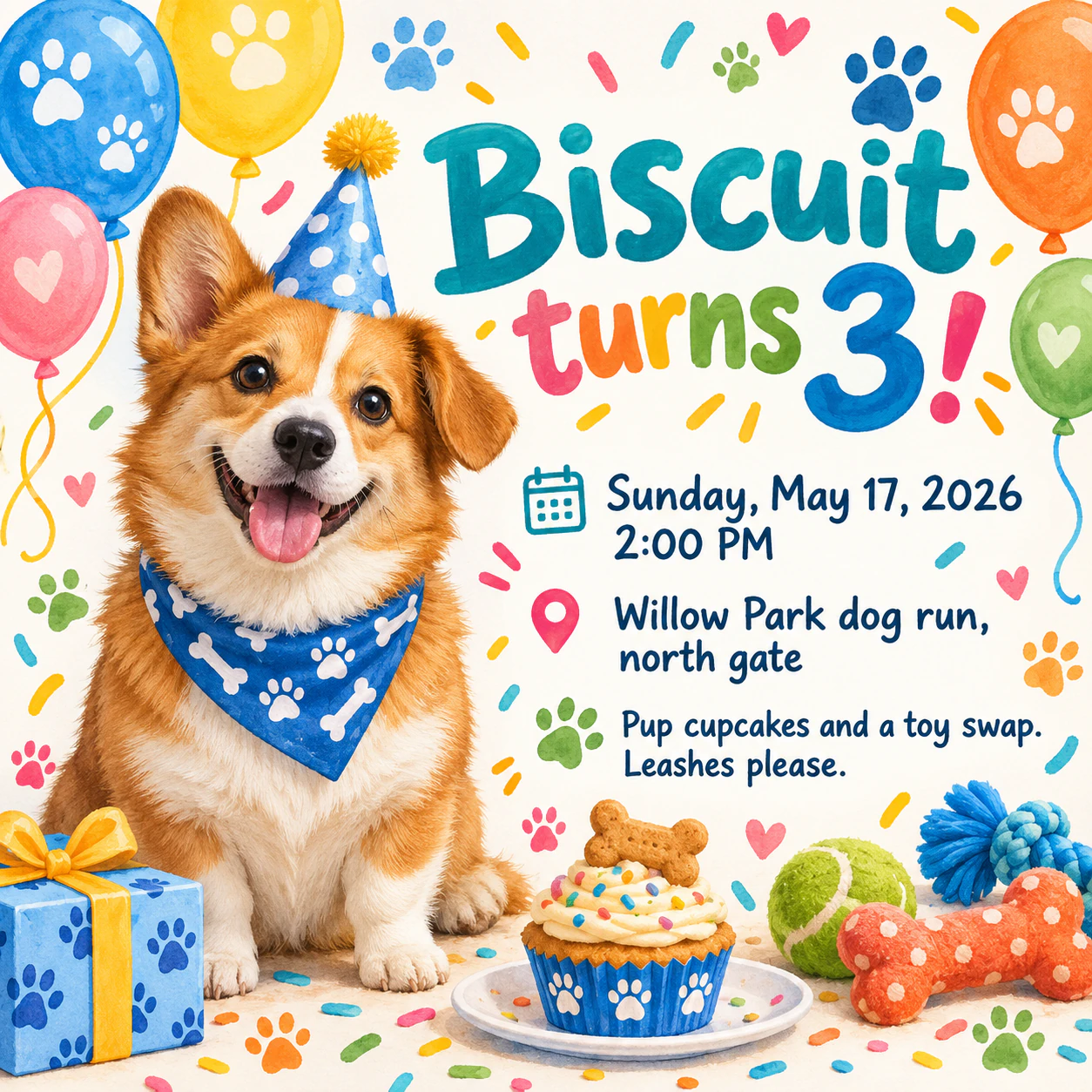 Dog birthday party invitation example