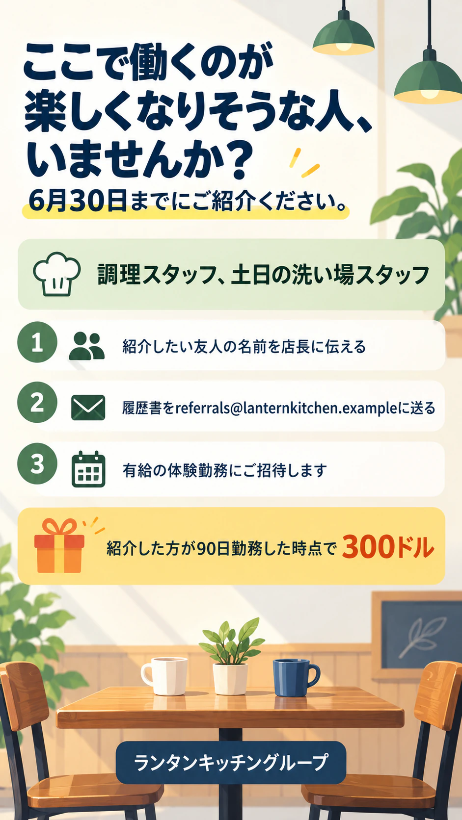 紹介の手順を伝える社員紹介ポスターの作例