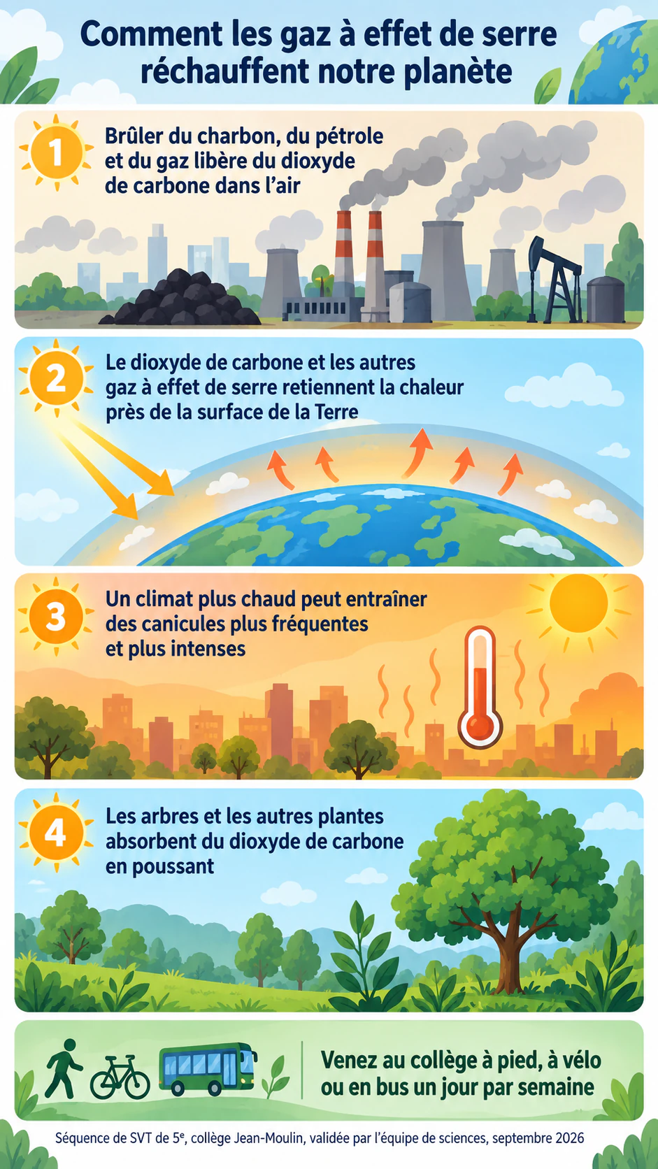 Exemple : Infographie sur le réchauffement climatique et l’environnement