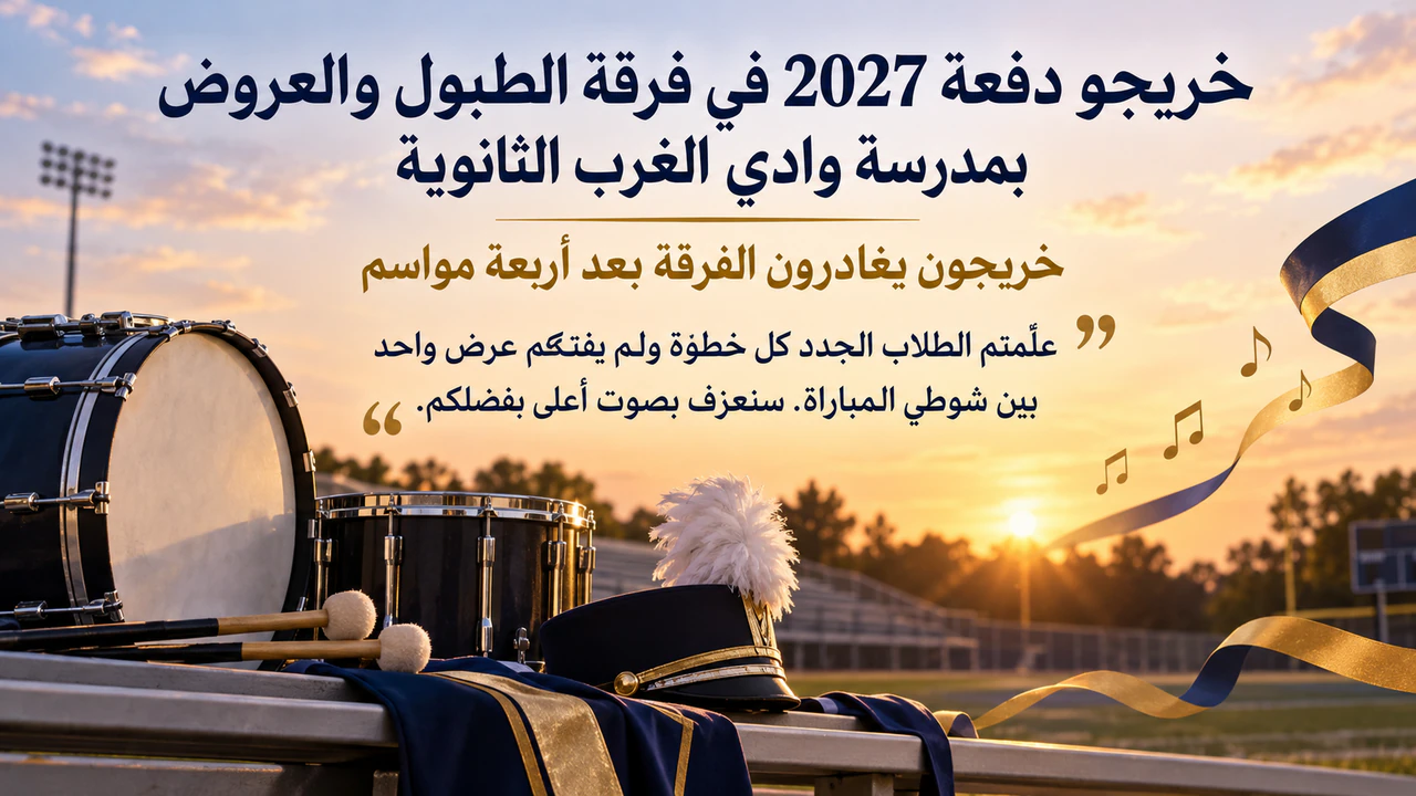ملصق وداع يحمل رسالة مجموعتك: دفعة خريجين كمجموعة، دون تاريخ أو توقيع