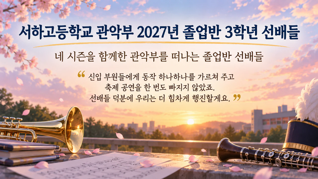 우리 모두의 메시지를 담은 송별 포스터: 졸업하는 선배들 단체 송별, 날짜와 보내는 사람 없음