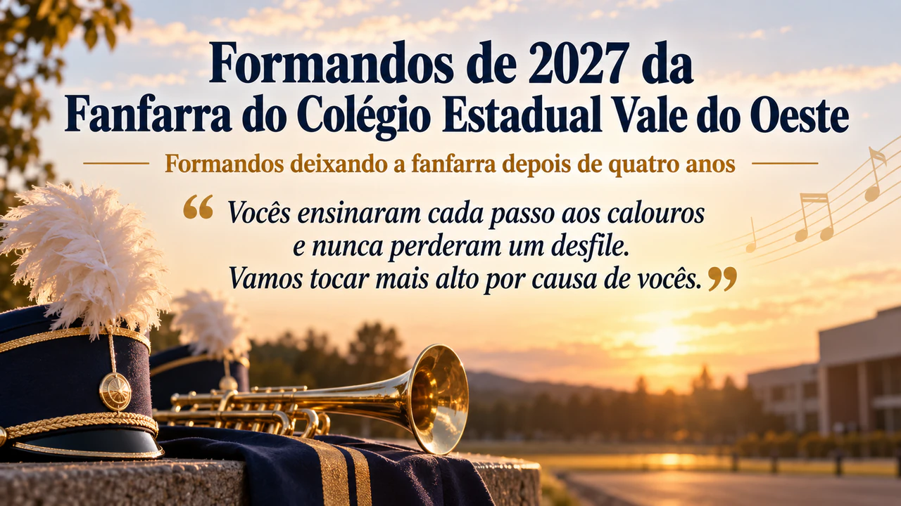 Cartaz de despedida com a mensagem do seu grupo: Formandos como grupo, sem data nem assinatura