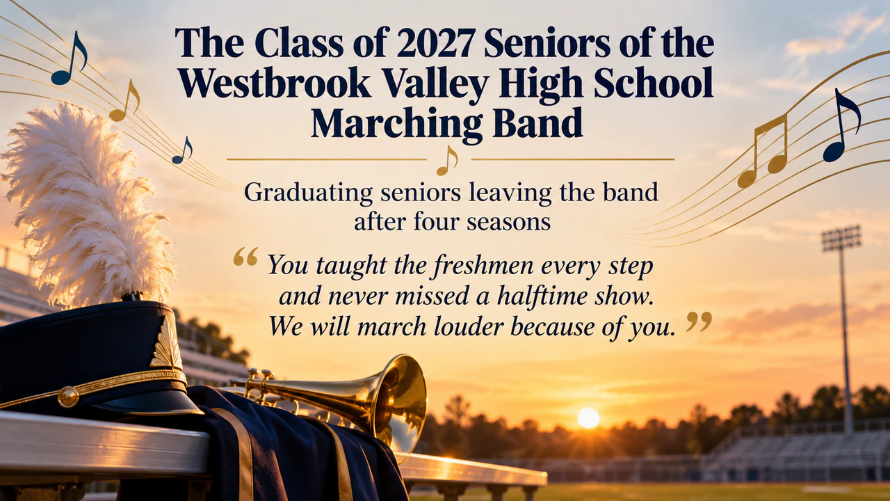 Farewell poster with your group's message: Graduating seniors as a group, with no date or sign-off