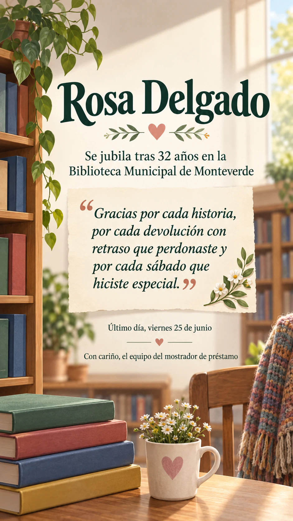 Ejemplo de Cartel de despedida con el mensaje de tu grupo