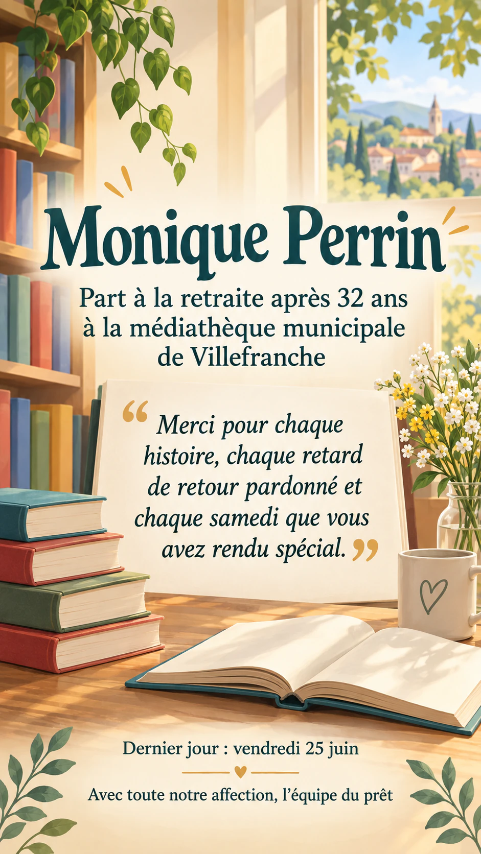Exemple : Affiche de départ avec le message de votre groupe