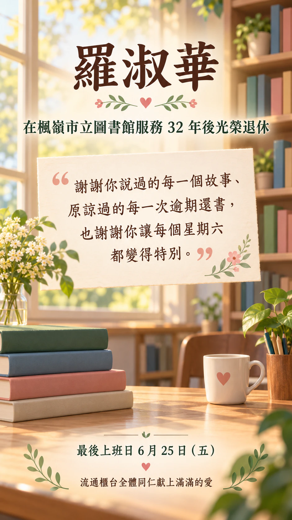 寫上大家祝福的歡送海報範例