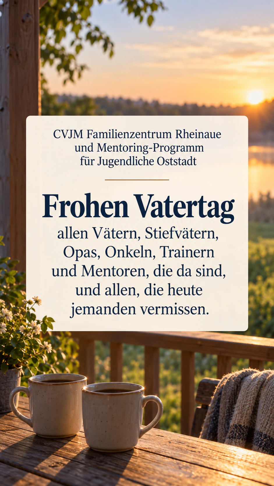 Vatertags-Post für das Instagram-Profil deiner Marke: Langer, inklusiver Gruß mit langem Markennamen, ohne Stil und Produkt, als Story