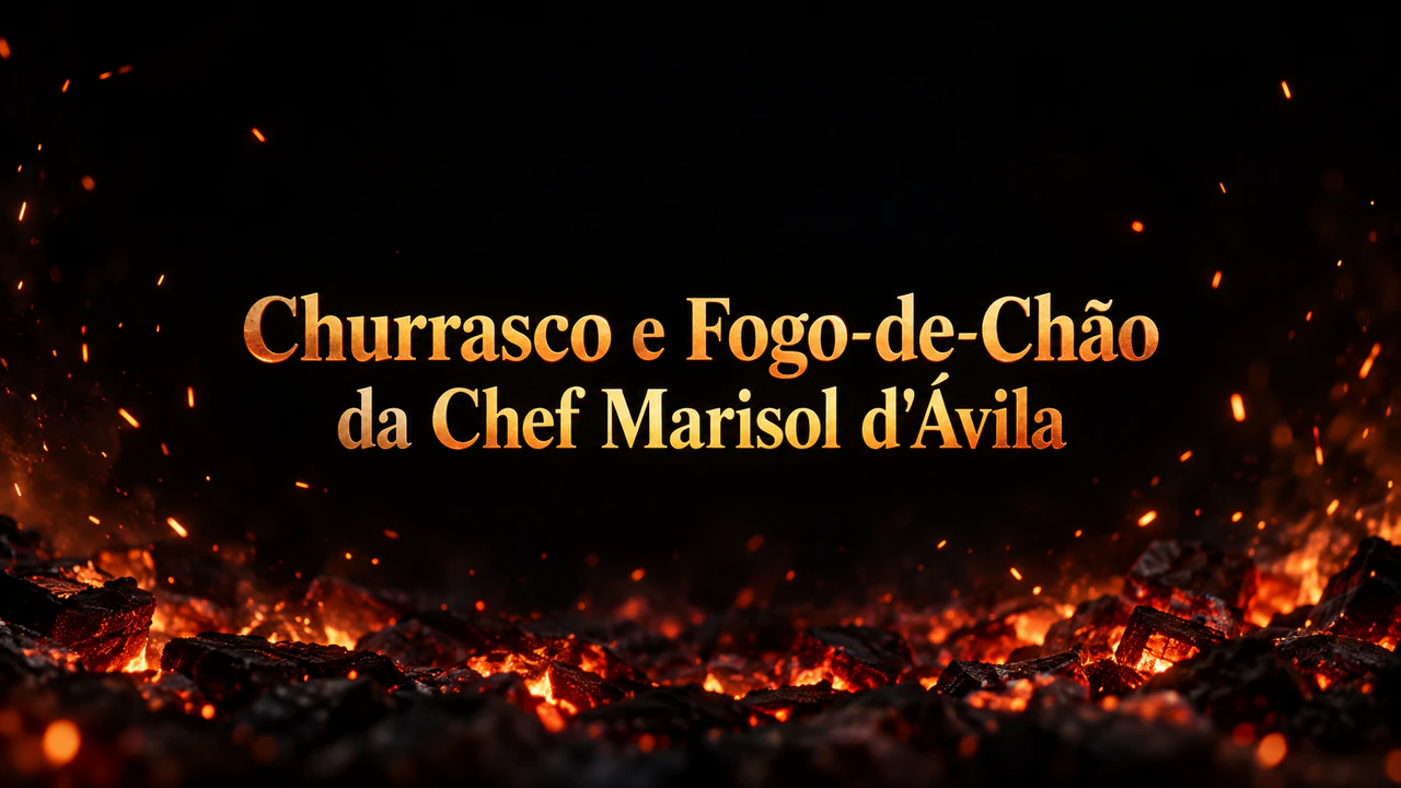 Banner de canal do YouTube com tema de fogo: Nome longo de canal de culinária com apenas brasas baixas