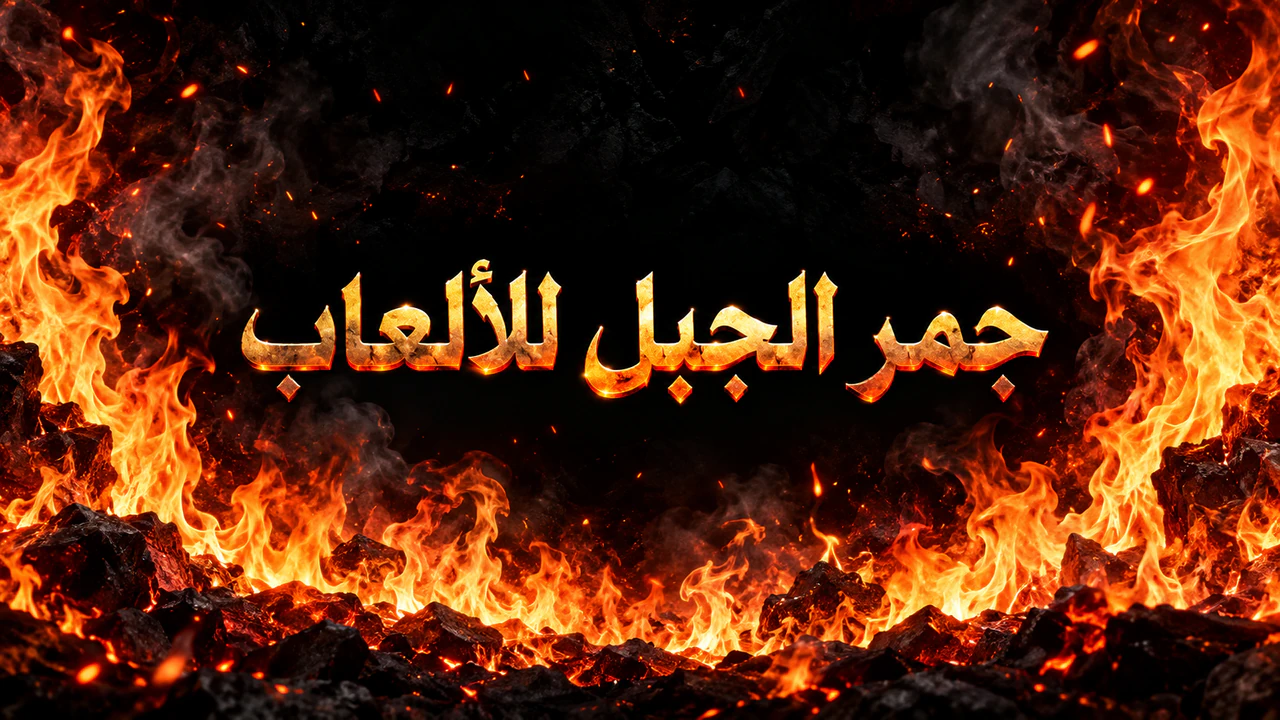 مثال على لافتة قناة YouTube بطابع النار