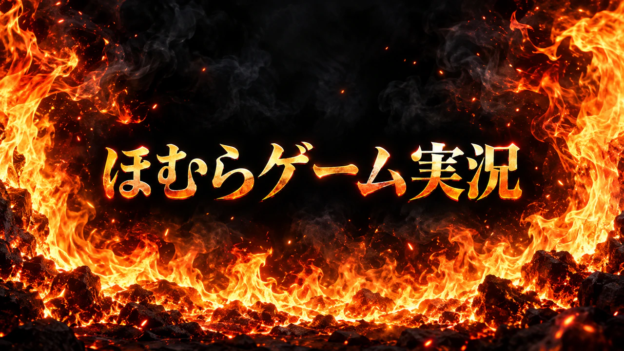 炎をテーマにしたYouTubeチャンネルバナーの作例