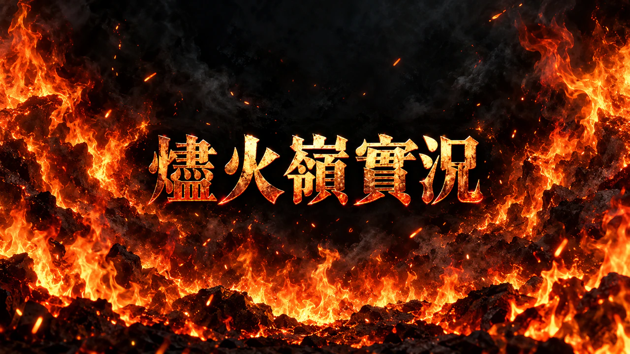 火焰主題的 YouTube 頻道橫幅範例