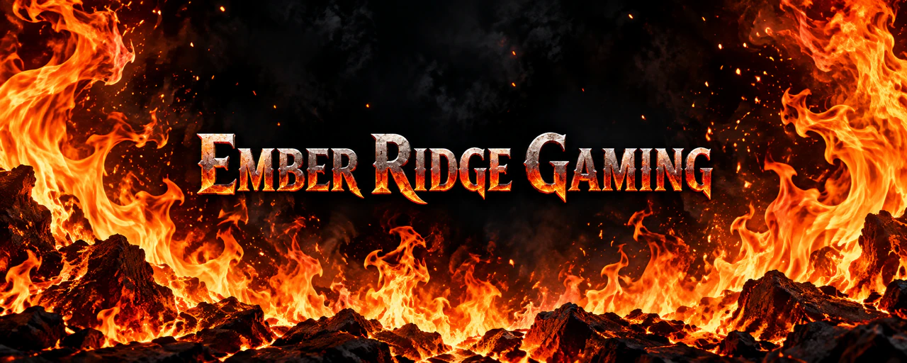 Fire-themed YouTube channel banner example