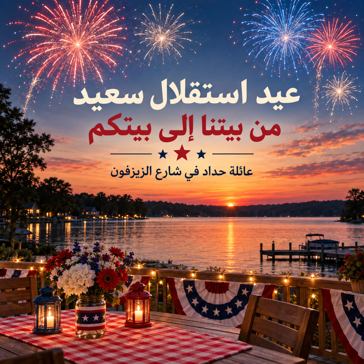 مثال على صورة تهنئة بالرابع من يوليو