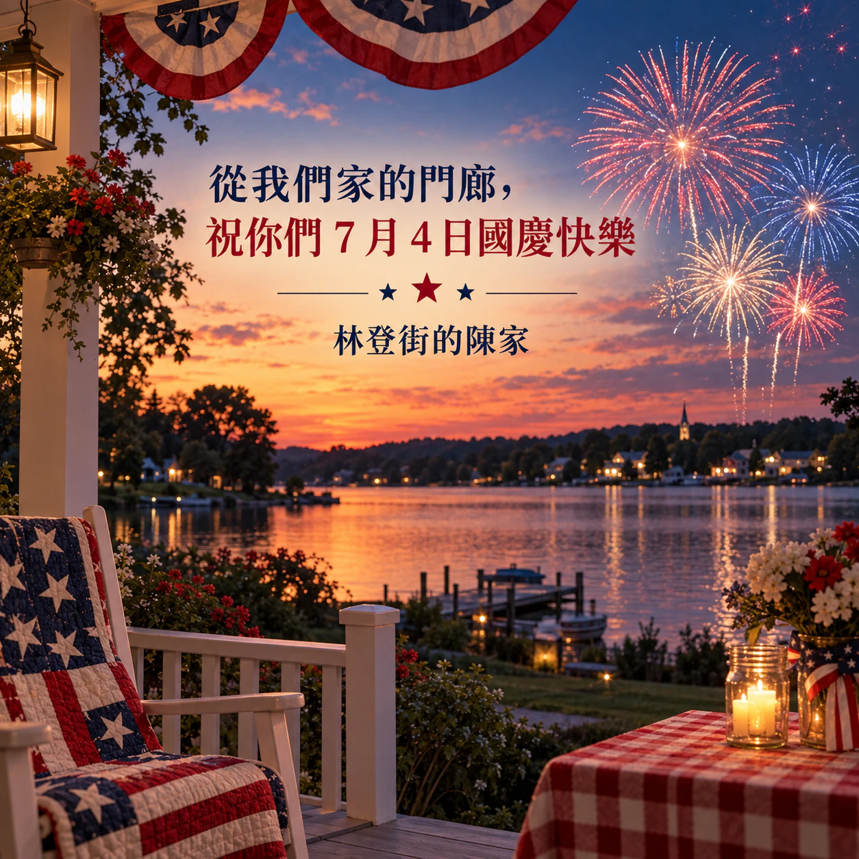 美國國慶 7 月 4 日祝福圖範例