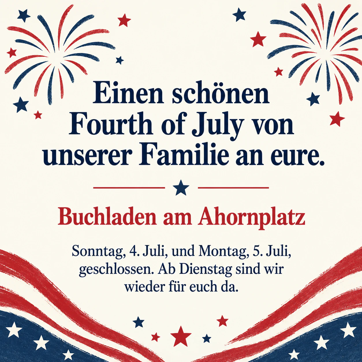 Beispiel: Post zum US-Unabhängigkeitstag für Feed oder Story