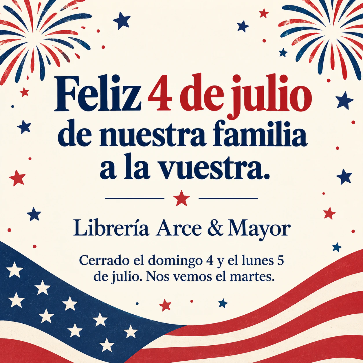 Ejemplo de Publicación del 4 de julio de EE. UU. para feed o Stories