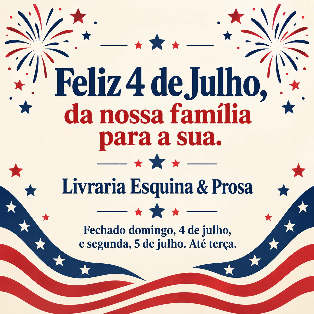 Exemplo de Post de 4 de julho dos EUA para feed ou Story