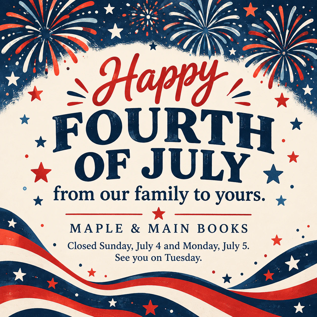Fourth of July post for a square feed or a vertical Story example