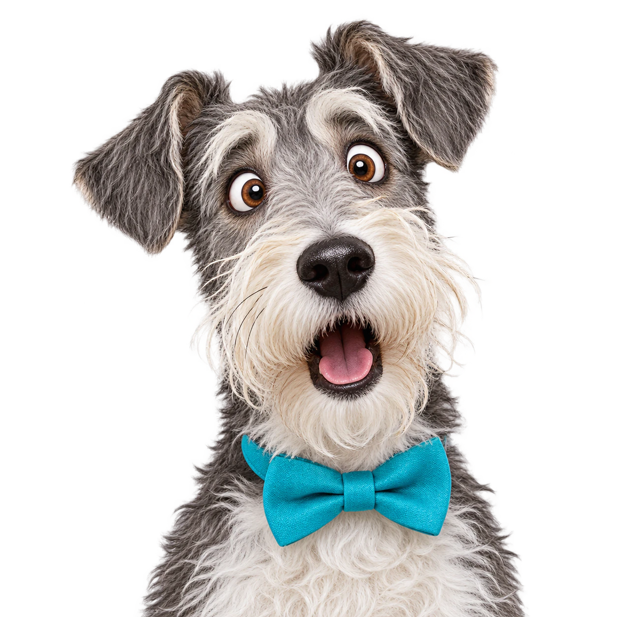 A goofy dog avatar: A surprised wire-haired terrier